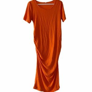 Maternity Orange Women’s Short-sleeve Dress